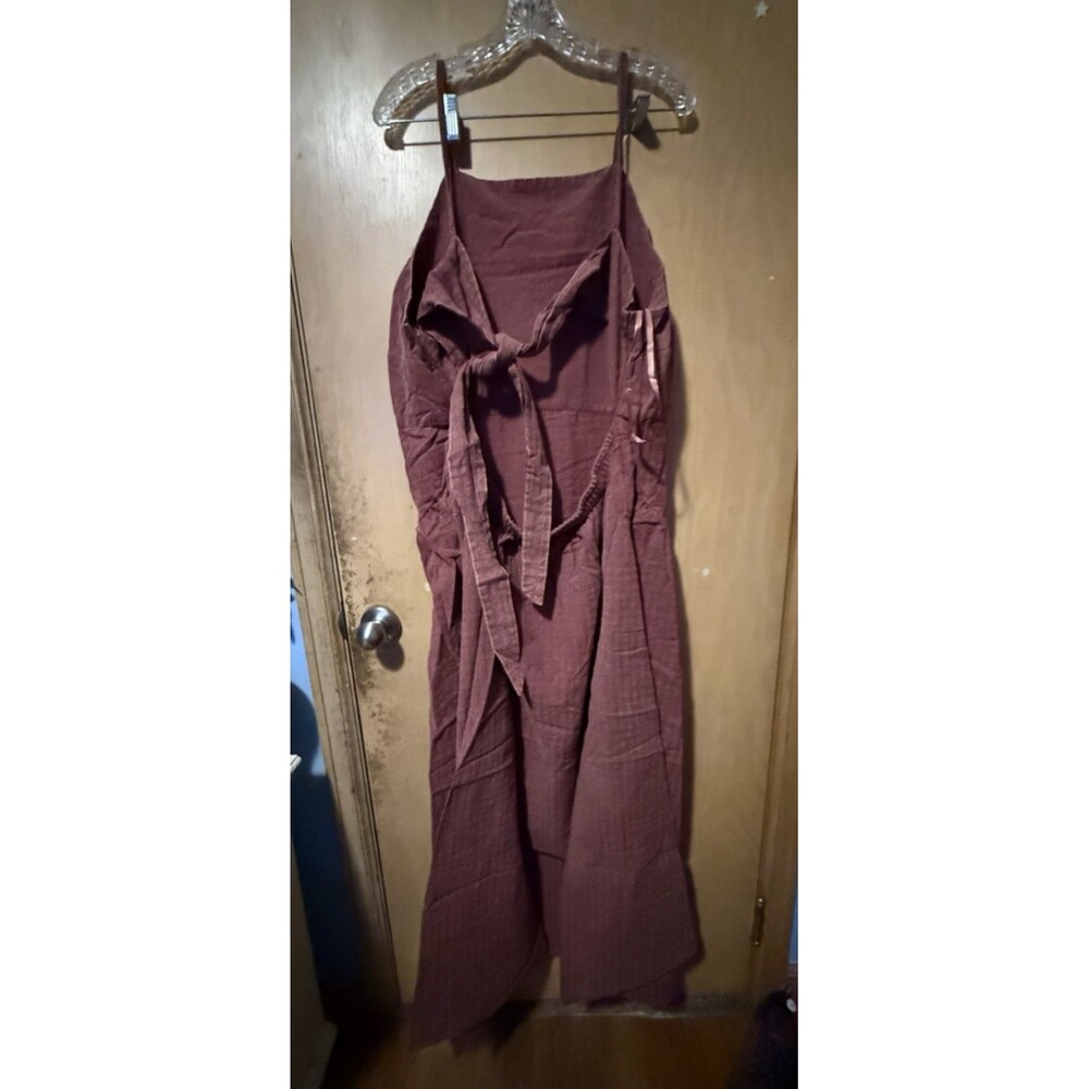 Torrid Festi Maxi Dress 3X Burgundy Open Back Cotton Boho NWT - Picture 6 of 7